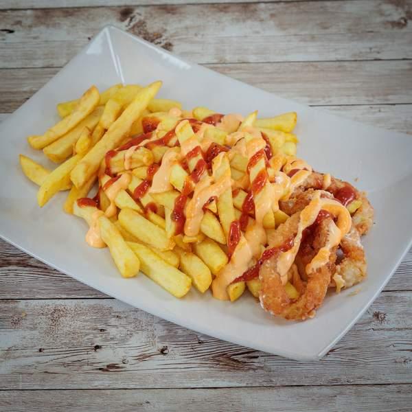 Pomfrit i onion rings